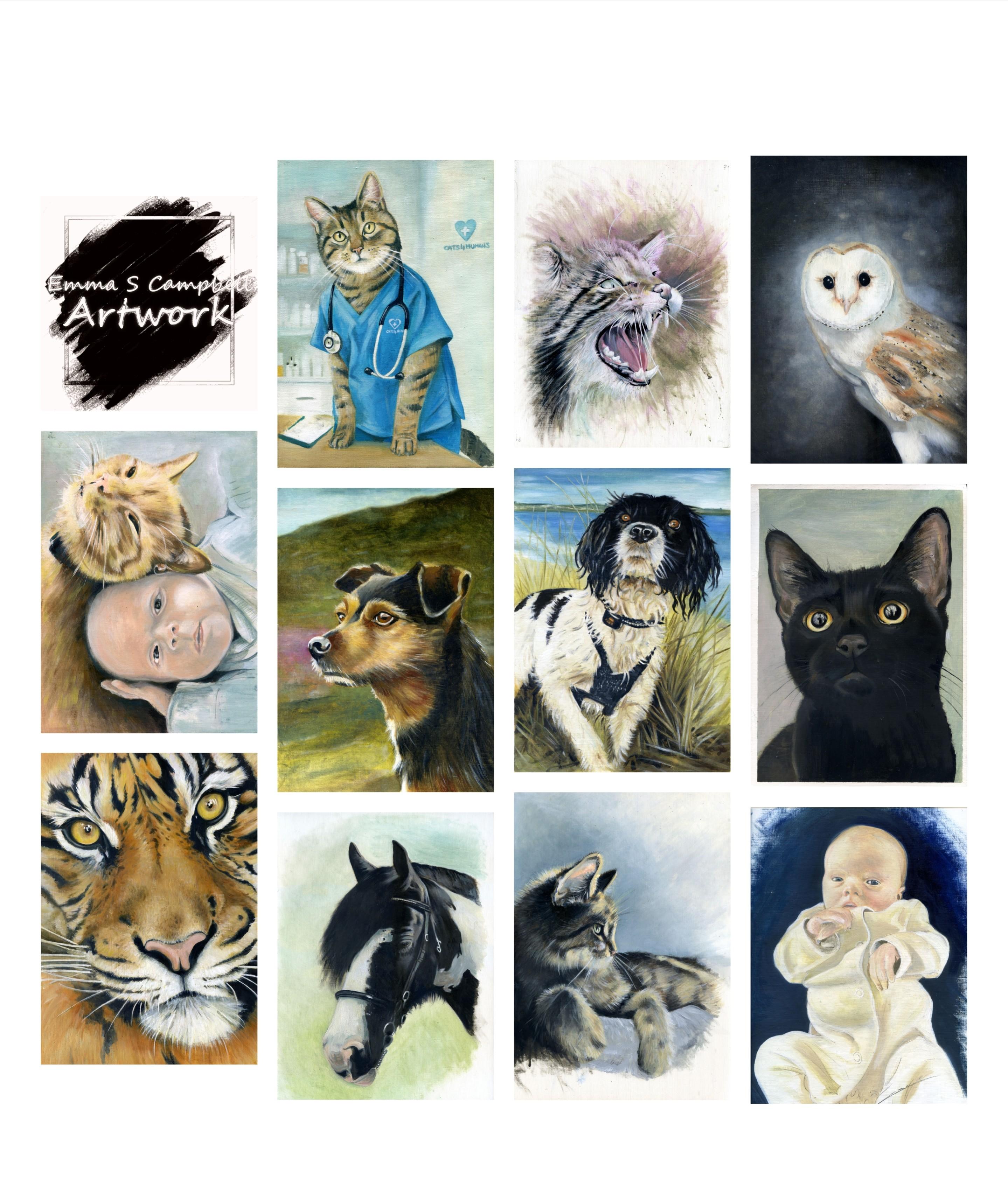 Collage of artwork by Emma S Campbell