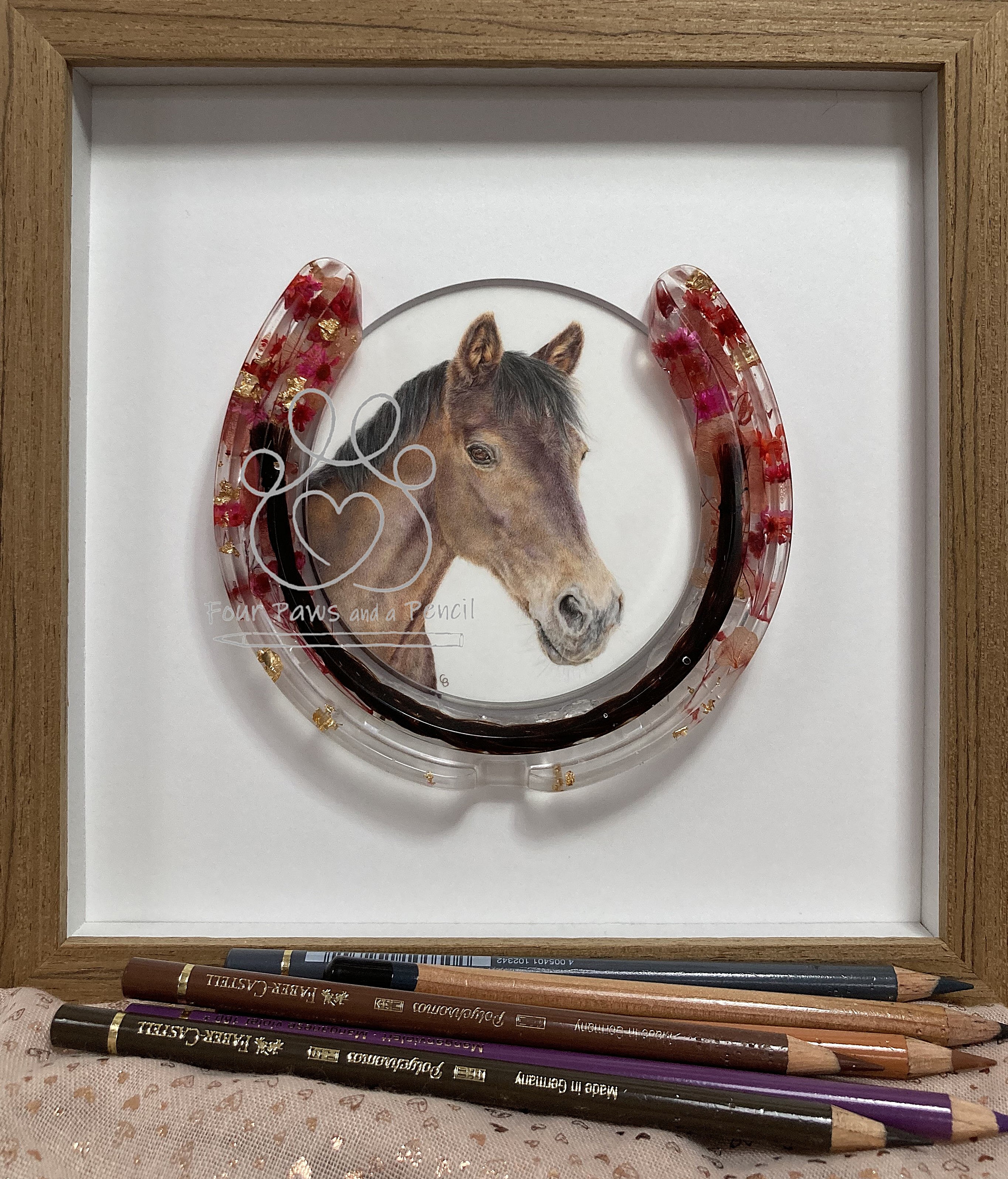 Horse portrait by Four Paws and a Pencil Art