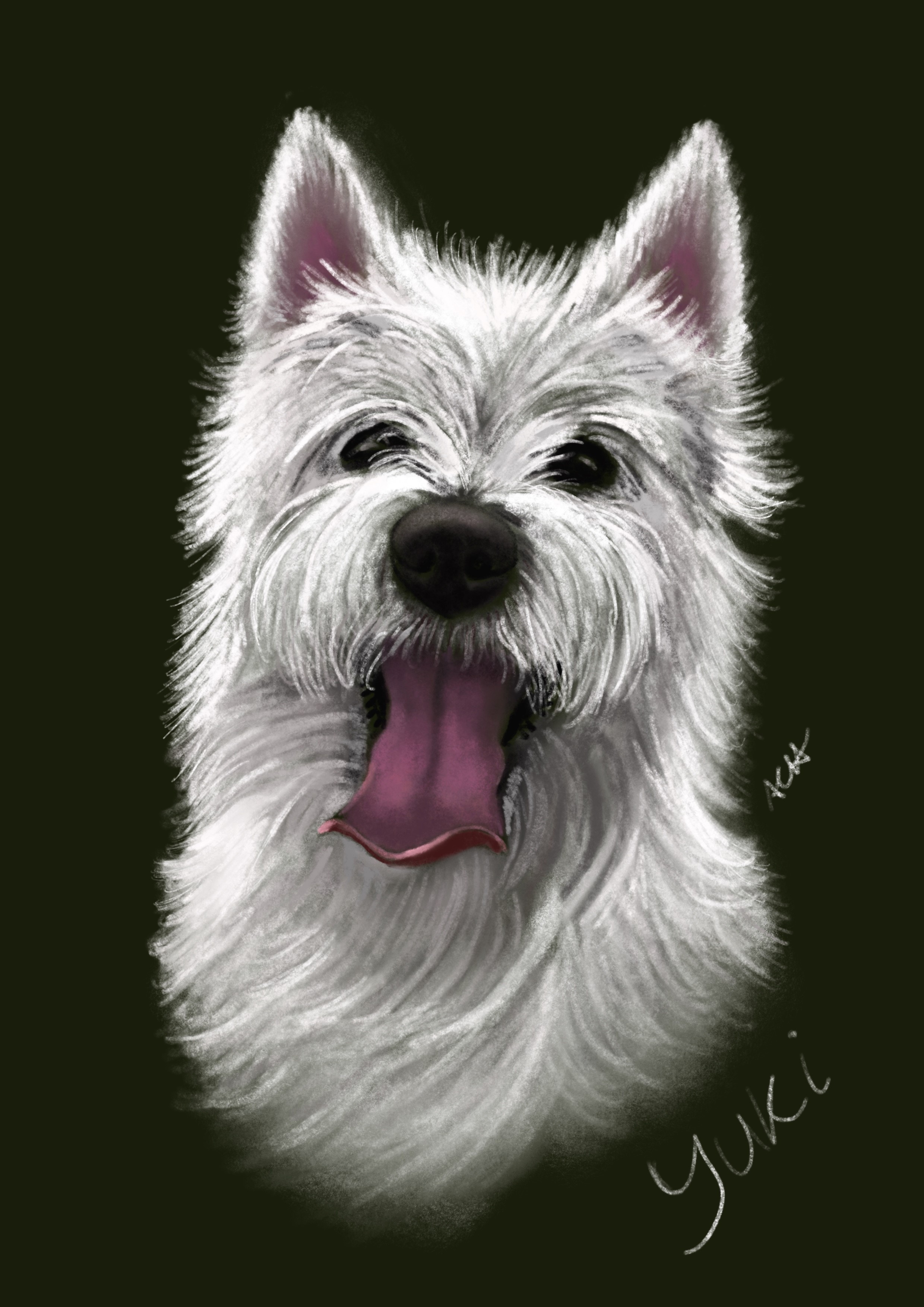 Dog digital portrait by Alyson Cadd Harlington