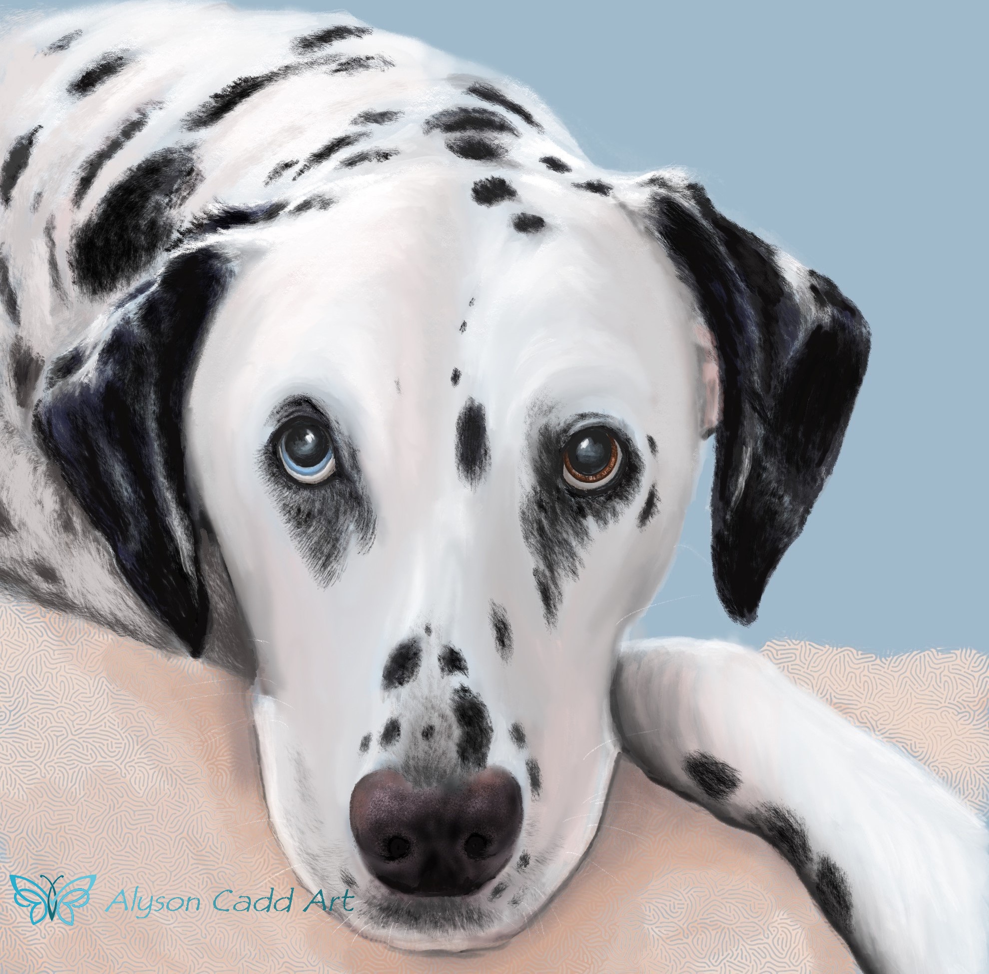 Dog digital portrait by Alyson Cadd Harlington