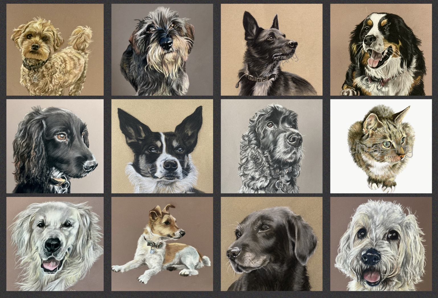 Linda R Paterson Collage of pet portraits